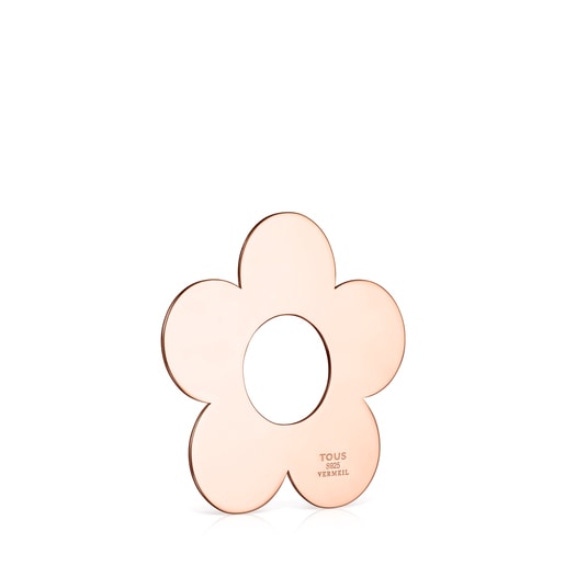 Colgante grande Hold Metal flor con baño de oro rosa de 18 kt sobre plata