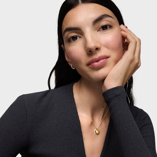 Collar bicolor doble corazón 11 mm TOUS Flechazo