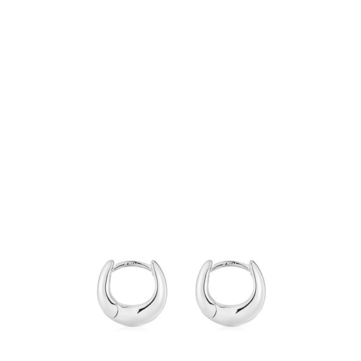 Short, thick silver Hoop earrings TOUS Basics | TOUS