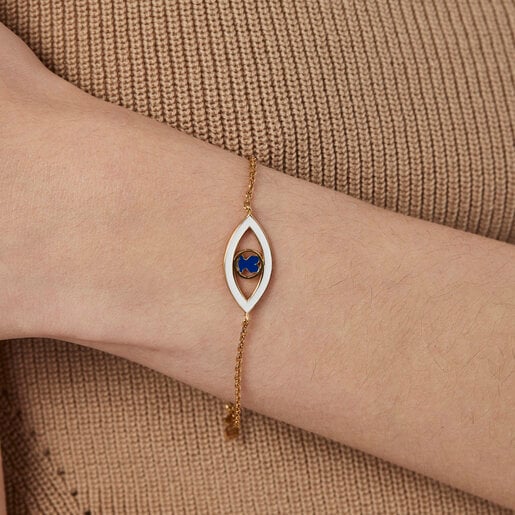 Pulsera ojo con baño de oro 18 kt sobre plata TOUS Good Vibes