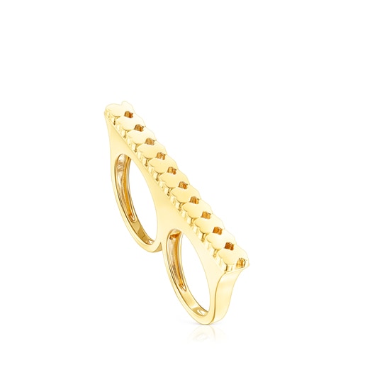 Silver Vermeil Straight double Ring