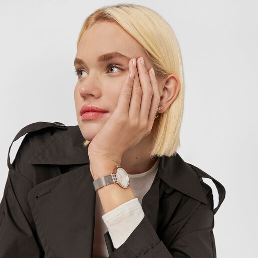 Reloj analógico Real Bear bicolor de acero