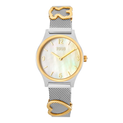 Analog Watch with stainless steel and gold-colored IPG steel bracelet Epic Icon Mesh