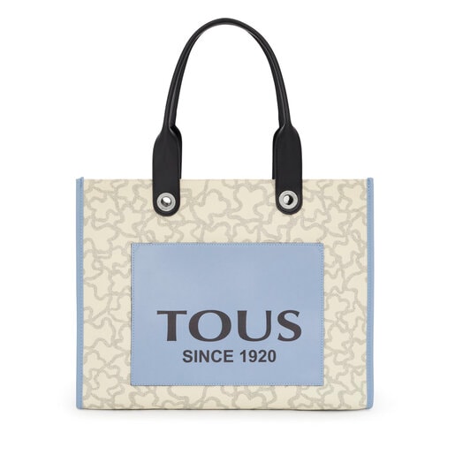 Large beige and blue Amaya Kaos Icon Shopping bag | TOUS