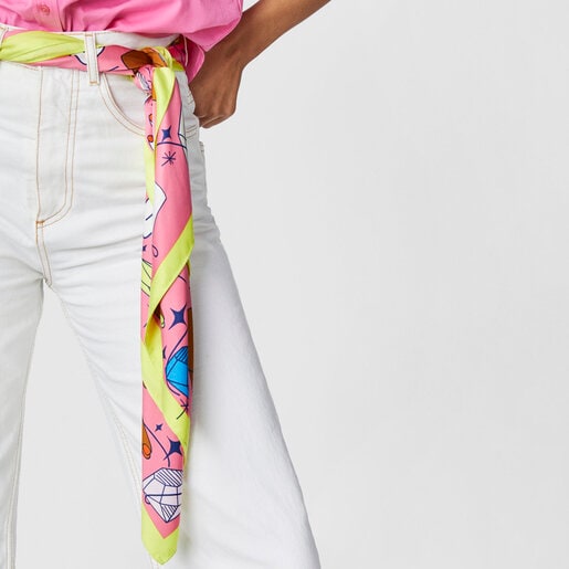 צעיף TOUS Magic Flowers ורוד