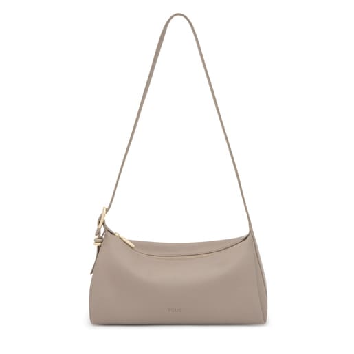 Bandolera de piel topo TOUS Fold