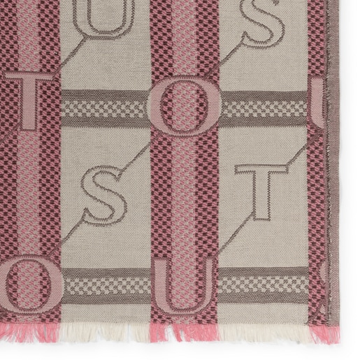 Jacquard-Foulard TOUS Legacy in Beige und Pink