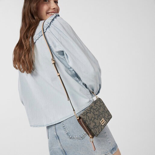 Multi-beige Kaos Icon Crossbody wallet