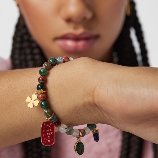 Silver Vermeil TOUS Good Vibes Bracelet with Agates