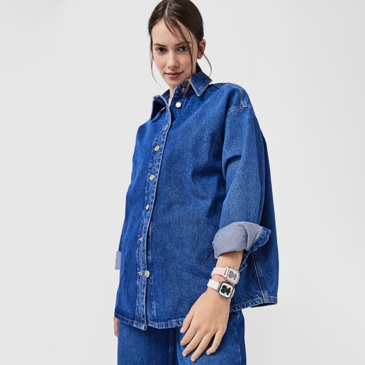 Часы D-Bear Teen из стали с розовым силиконовым ремешком