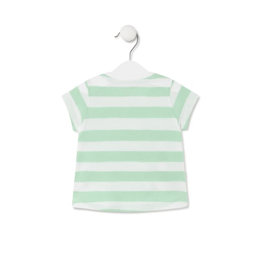 Girl's striped cotton t-shirt in Casual mist