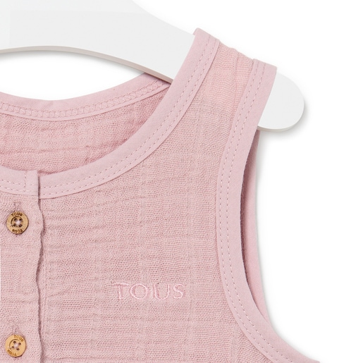 Short SMuse baby playsuit in pink