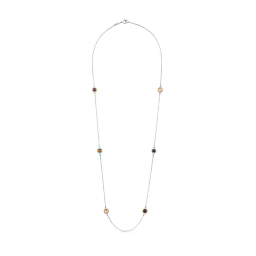 Silver TOUS Vibrant Colors Necklace with gemstones and enamel | TOUS