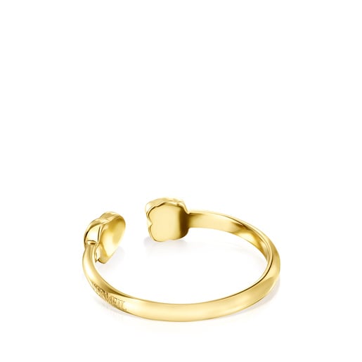 טבעת פתוחה מורמייל צהוב בשילוב אבני אמזונייט ואמטיסט