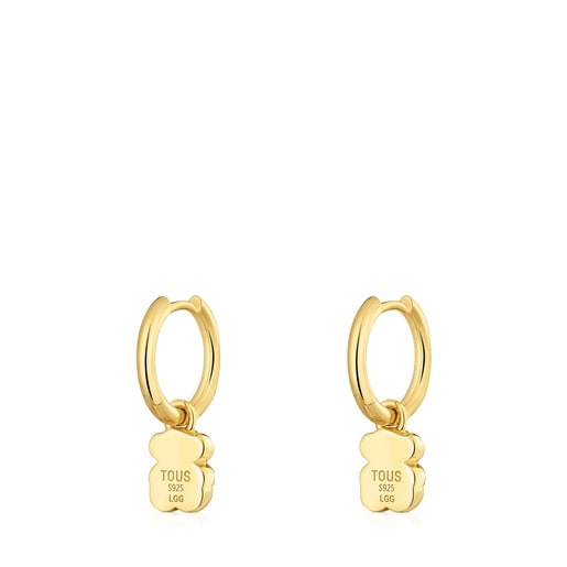 Hoop earrings with 18kt gold plating over silver and laboratory-grown mint green sapphire Icon Color LGG