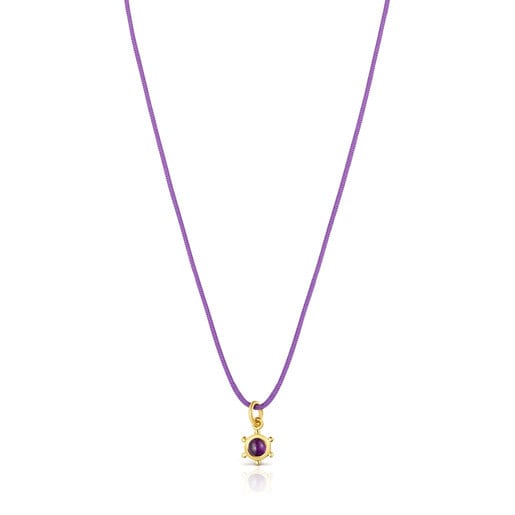 Magic Nature Necklace with amethyst and lilac cord | TOUS