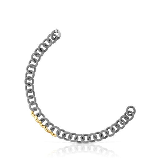 Steel and 14kt gold Bracelet TOUS Unlock