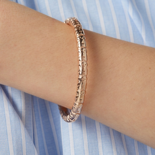 Pulsera Straight XL con baño de oro rosa 18 kt sobre plata