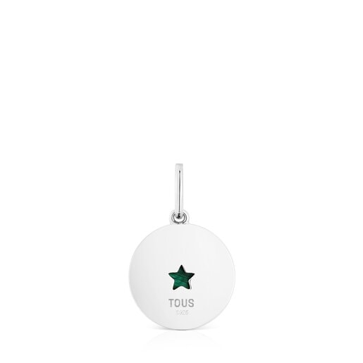 Silver Medallion pendant with malachite star Aelita