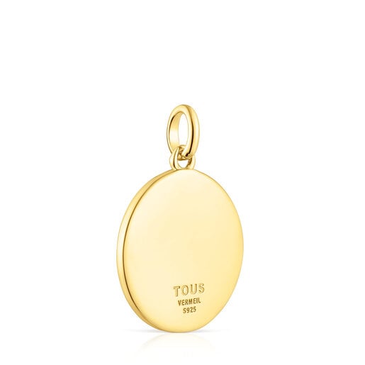 Silver vermeil sun and bears Medallion Efecttous