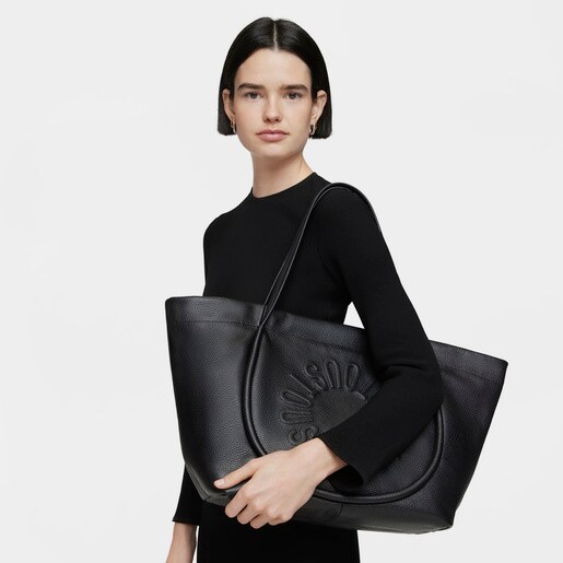 Large black leather Tote bag TOUS Miranda | TOUS