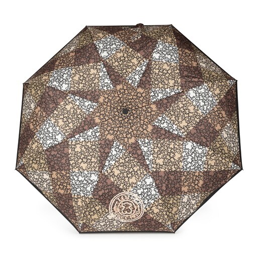 מטרייה Kaos Mini Stamp מתקפלת חומה