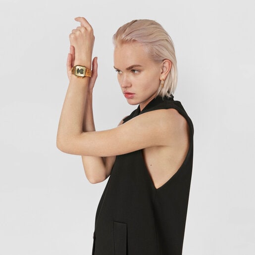 Montre D-Bear SQ en Acier IP doré