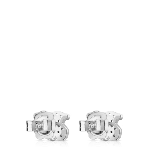 Silver Motif Earrings with Spinels