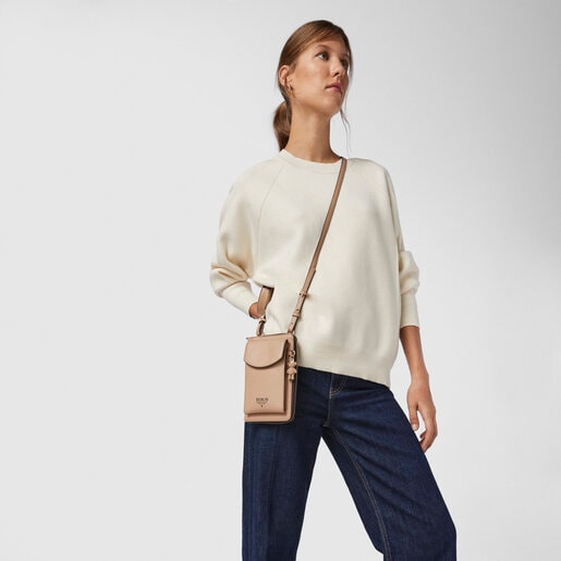 Taupe T Pop Cell phone cover and Hanging wallet