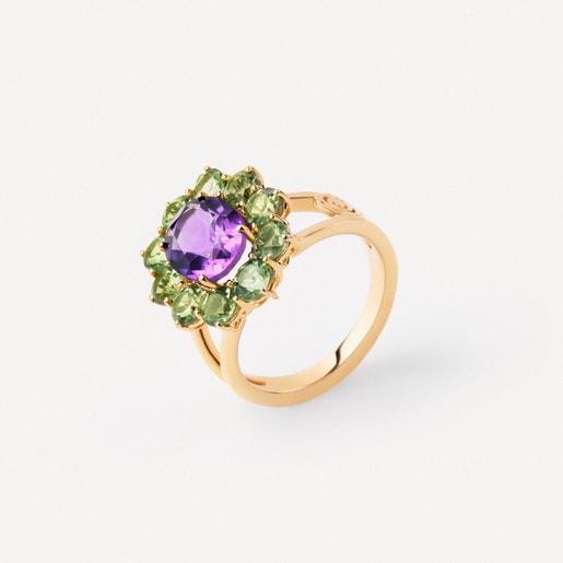 Anillo de oro con amatista y peridoto TOUS ATELIER