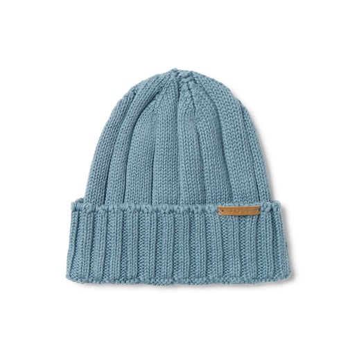 Tous - Baby Hat In Tricot Blue - Bavlna