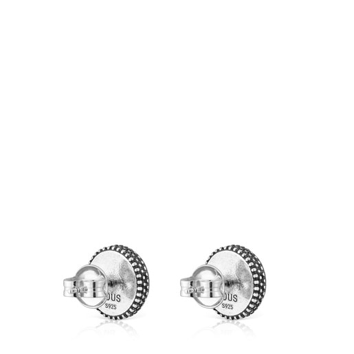 Aged silver and onyx Earrings TOUS Man
