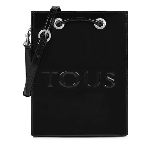 Mini bolsa bandolera Dorp negro y beige