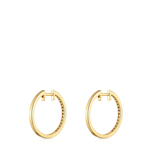 Short hoop Earrings in gold with 14.5 mm diamonds Les Classiques