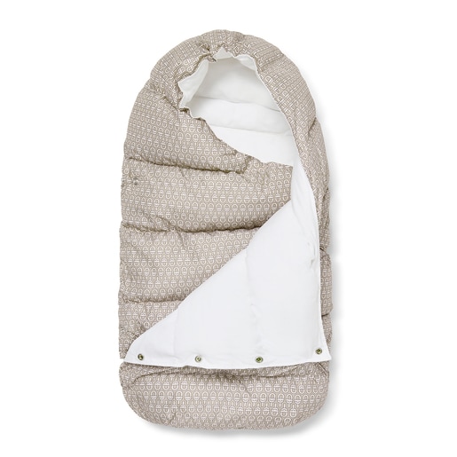 Pushchair footmuff in Tec Manifesto beige