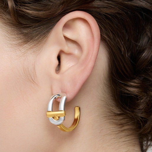 ツートーンのフープピアス TOUS Manifesto