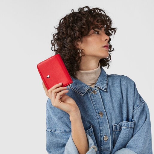 Malá červená peňaženka New Dubai Saffiano