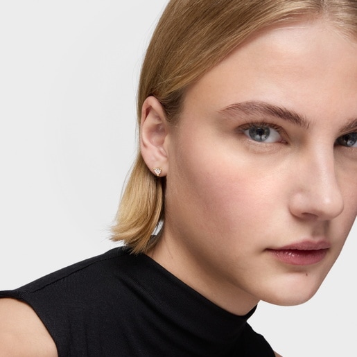 Gold Earrings with lab-grown diamonds Garden Of Love LGD