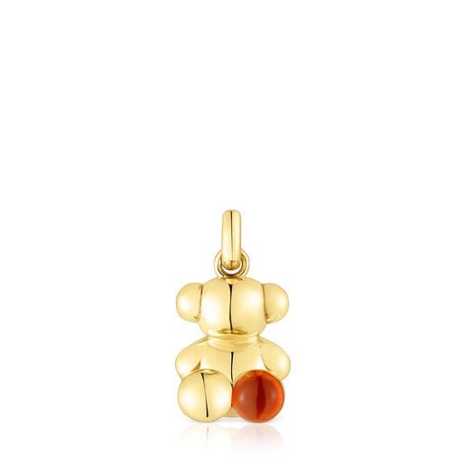 Silver vermeil Bold Bear pendant with carnelian | TOUS