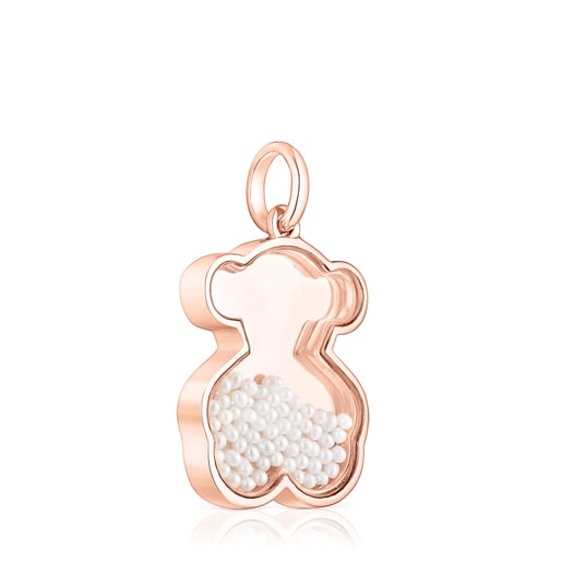 Pendentif Areia en argent vermeil rosé et perles