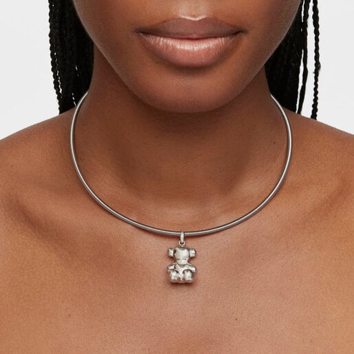 silver Bold Bear pendant
