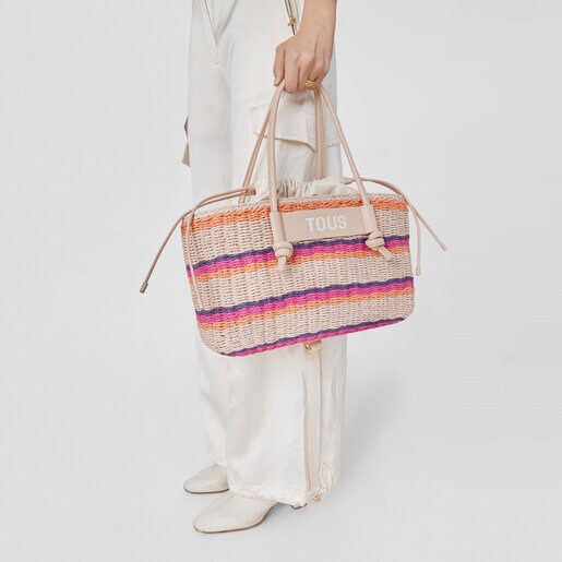 Large taupe-colored Tote bag Scoubidou