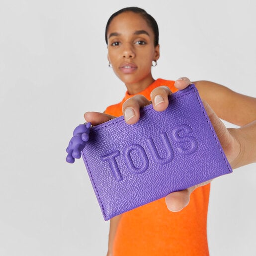 ライラックカラーのカードホルダー TOUS La Rue