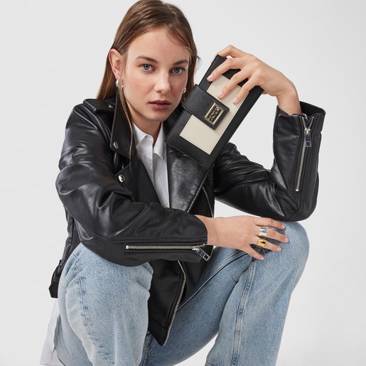 Большой черно-бежевый кошелек TOUS Funny