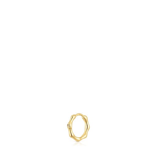 Μονό σκουλαρίκι-κρίκος Basics από χρυσό με λεπτομέρειες