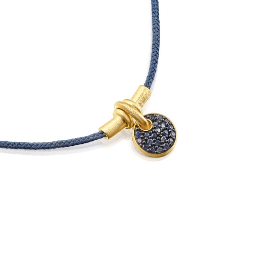 Silver vermeil Luah luna cord Bracelet with sapphires