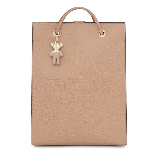 Large taupe T Pop Shopping bag