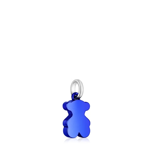 Pendentif ourson en acier bleu petit Sweet Dolls