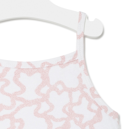 Macacão curto de menina de tecido atoalhado Kaos cor-de-rosa