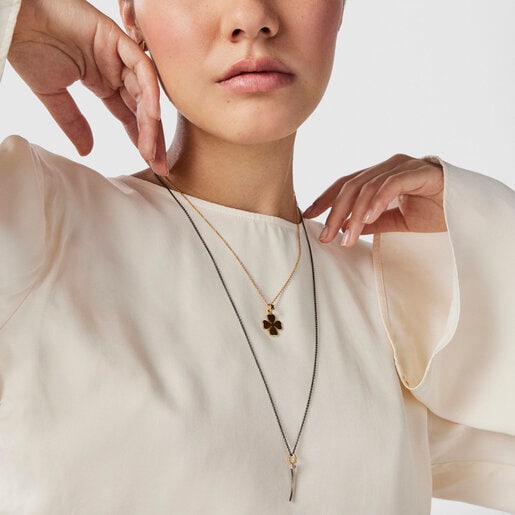 תליון גוד וייבס קרן כסף מושחר וורמייל